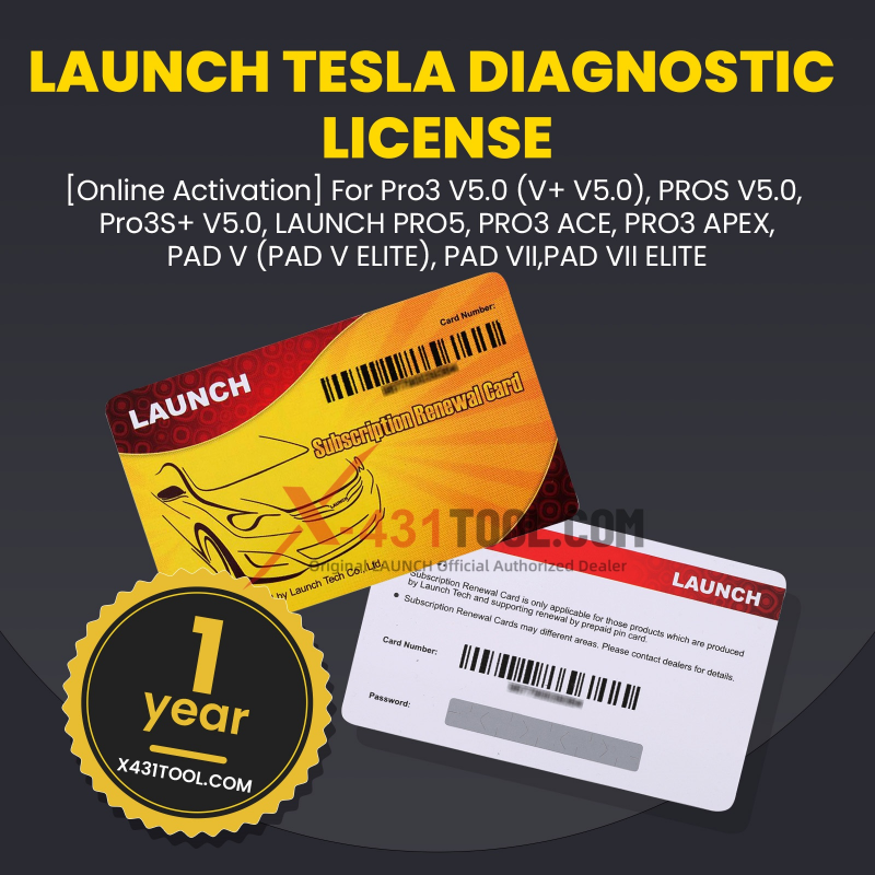 LAUNCH Tesla Diagnostic Software License – for X431 V, V+, PAD V, PAD VII