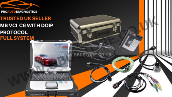 MB STAR C4 MERCEDES DIAGNOSTIC TOOL RUGGED LAPTOP and Full set of cables