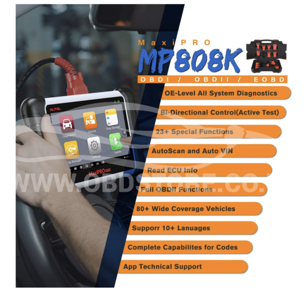 Autel MP808K Diagnostic Scan Tool Function list