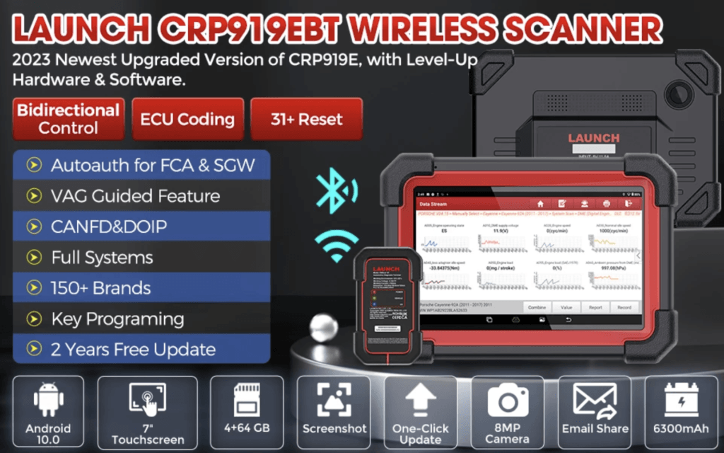 LAUNCH X431 CRP919E PRO Elite Bidirectional Scanner – Full System Diagnostic, Coding, WiFi