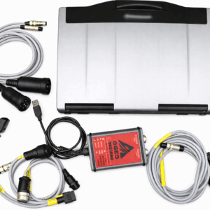 AGCO EDT diagnostic tool with laptop and CAN bus interfaces