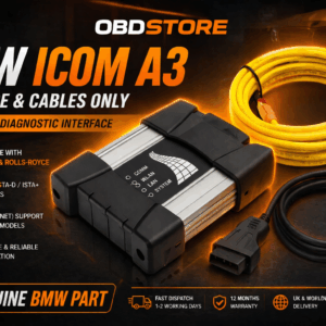 BMW ICOM A3 diagnostic interface with OBD and LAN cables dealer tool