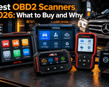 Best OBD2 scanners 2026 featuring Autel, TOPDON, ANCEL, iCarsoft and Vgate diagnostic tools.